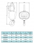 Jeřábová váha OCS-C3,  360°hák, váž. do 1T, 3T, 5T